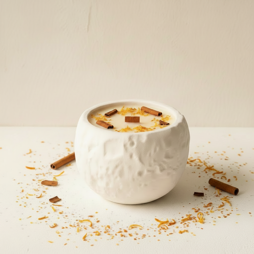 Vela Canela y Naranja - Cera Marfil